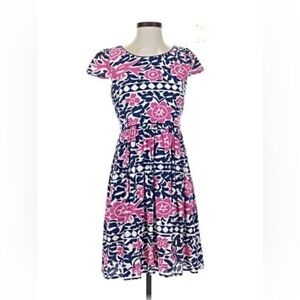 Maeve Pink and Blue Flutter Sleeve Sundress